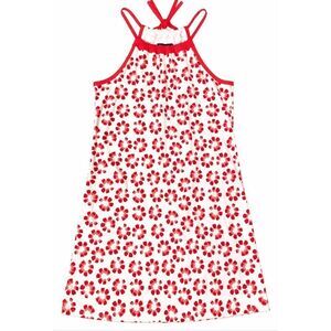 Duffield Lane Red White Floral Halter Shift Dress Womens Size Medium Summer